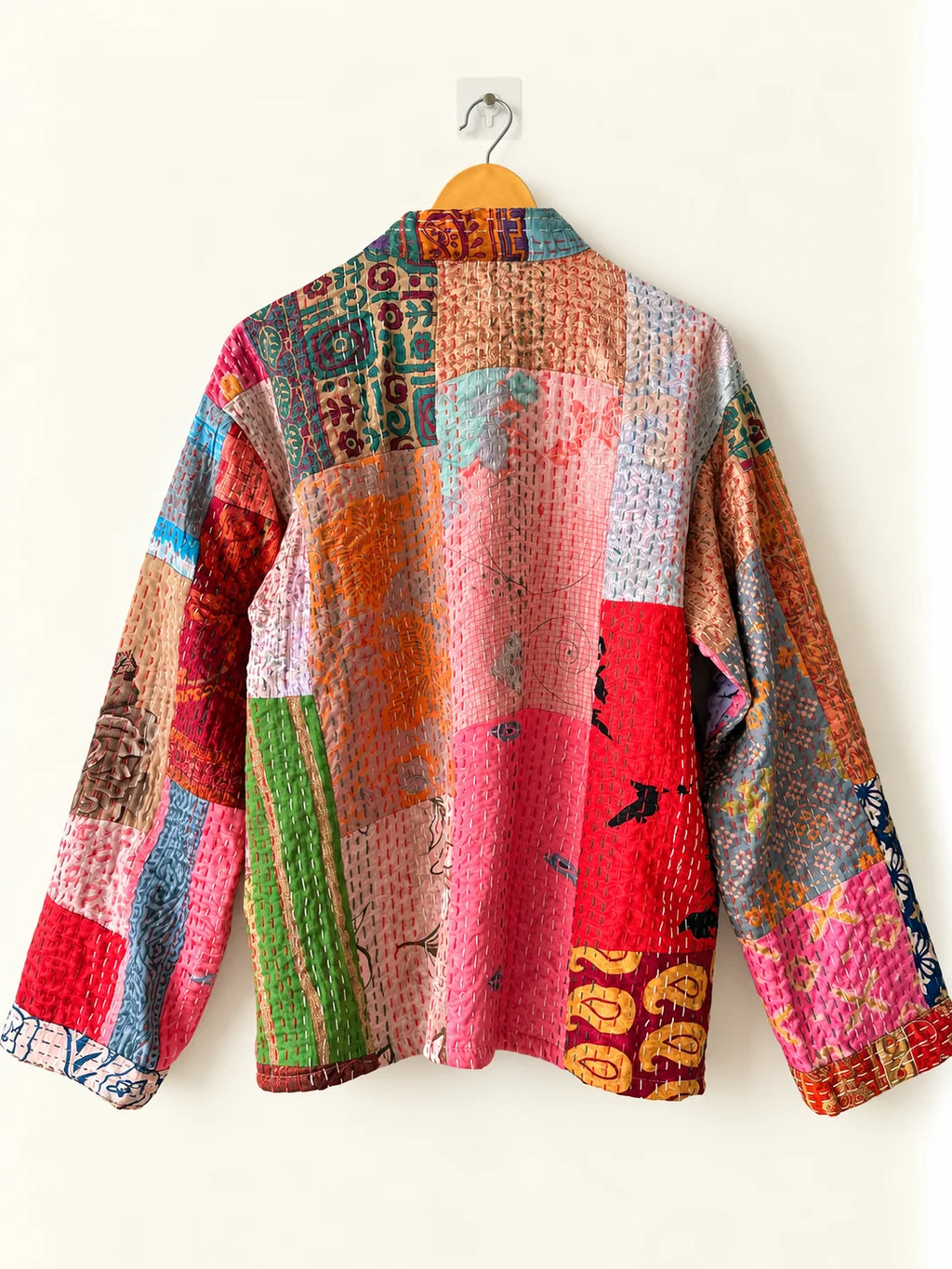 Silk Kantha Jacket - Blush Medley (Back)