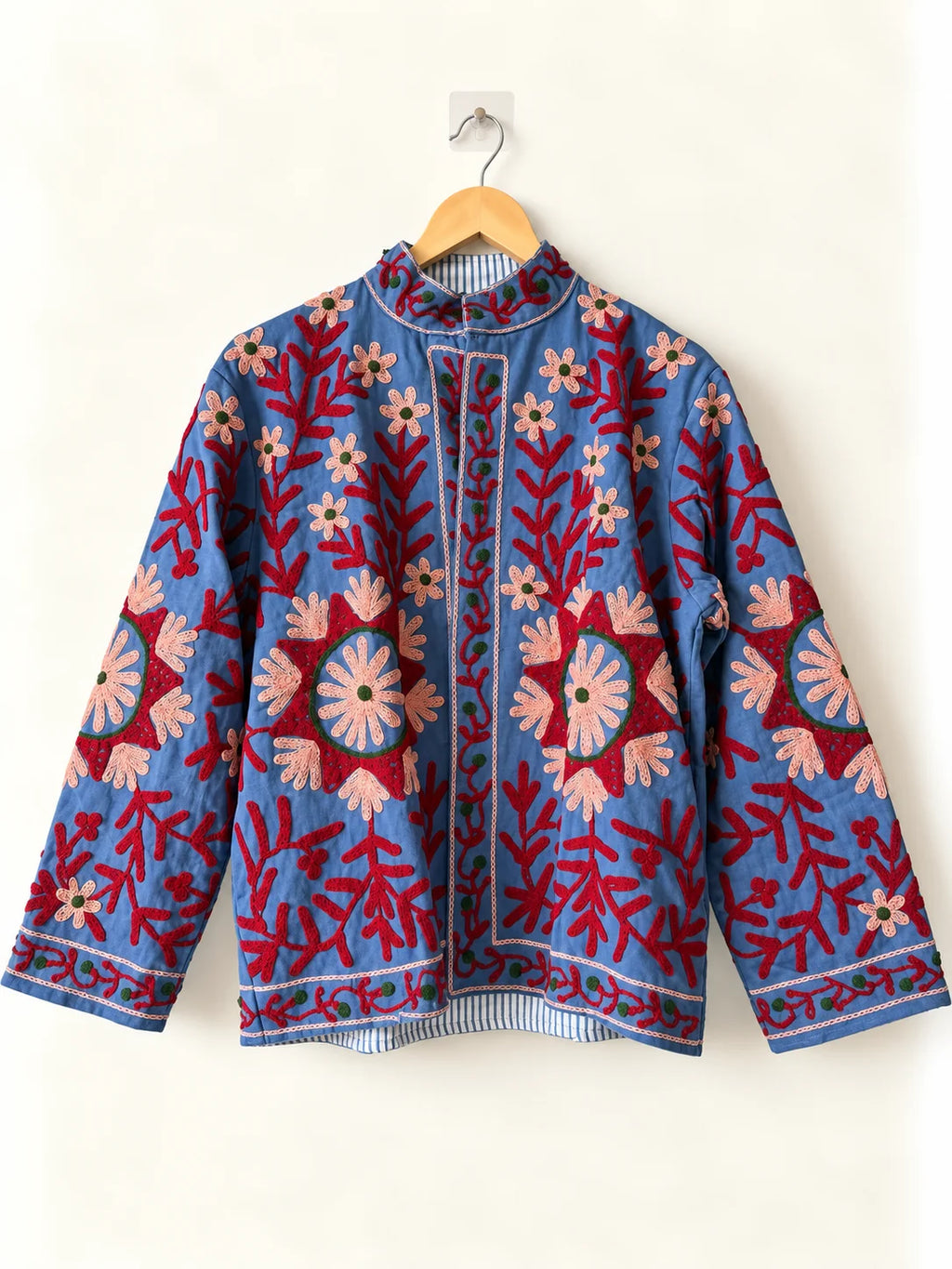 Suzani Canvas Jacket - Coral Reverie (Front)