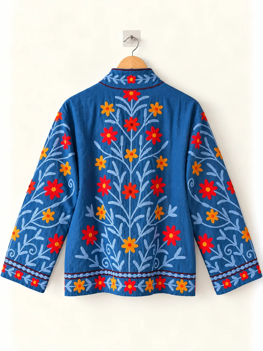 Suzani Canvas Jacket - Denim Bloom (Back)
