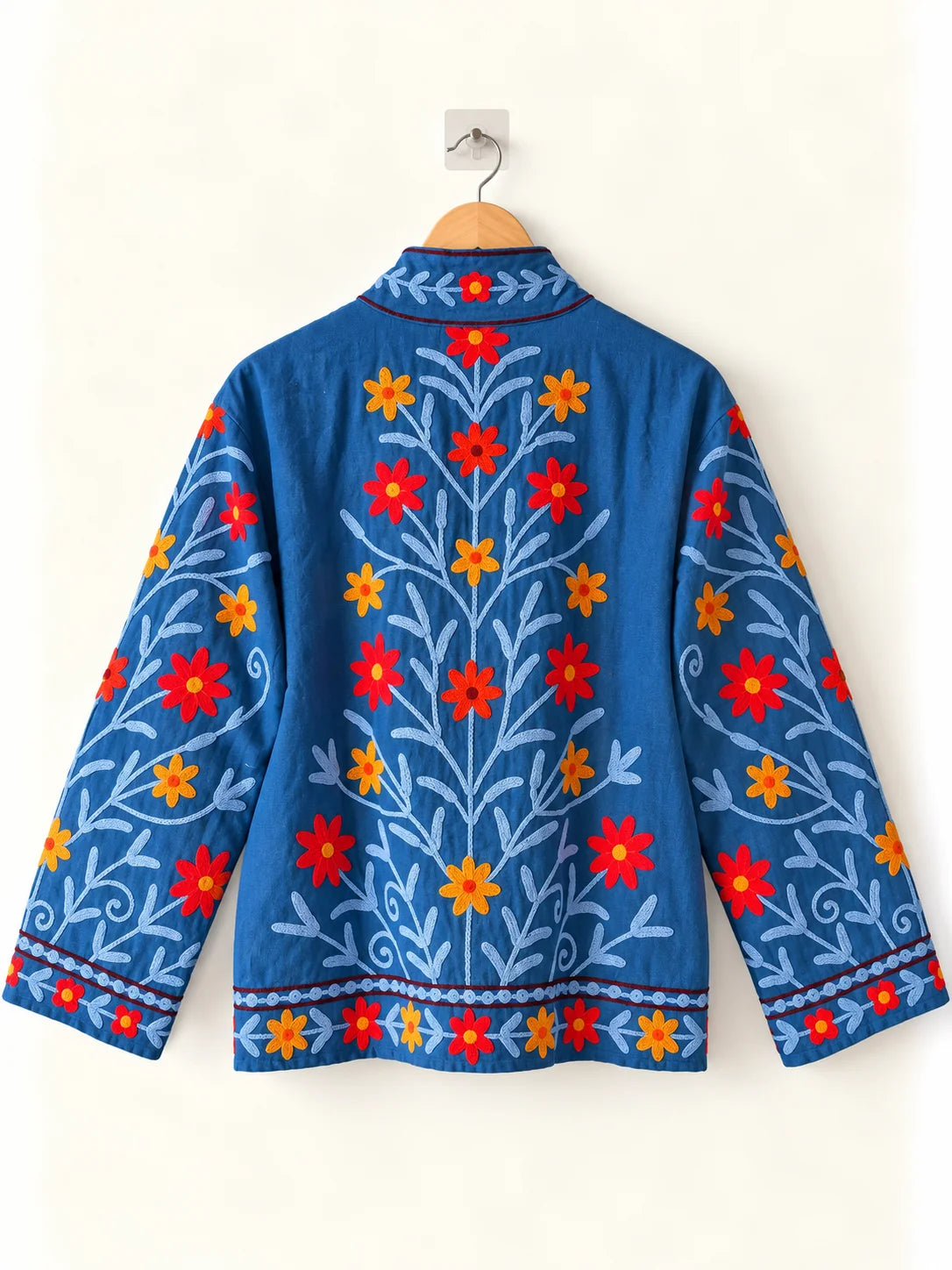 Suzani Canvas Jacket - Denim Bloom (Back)