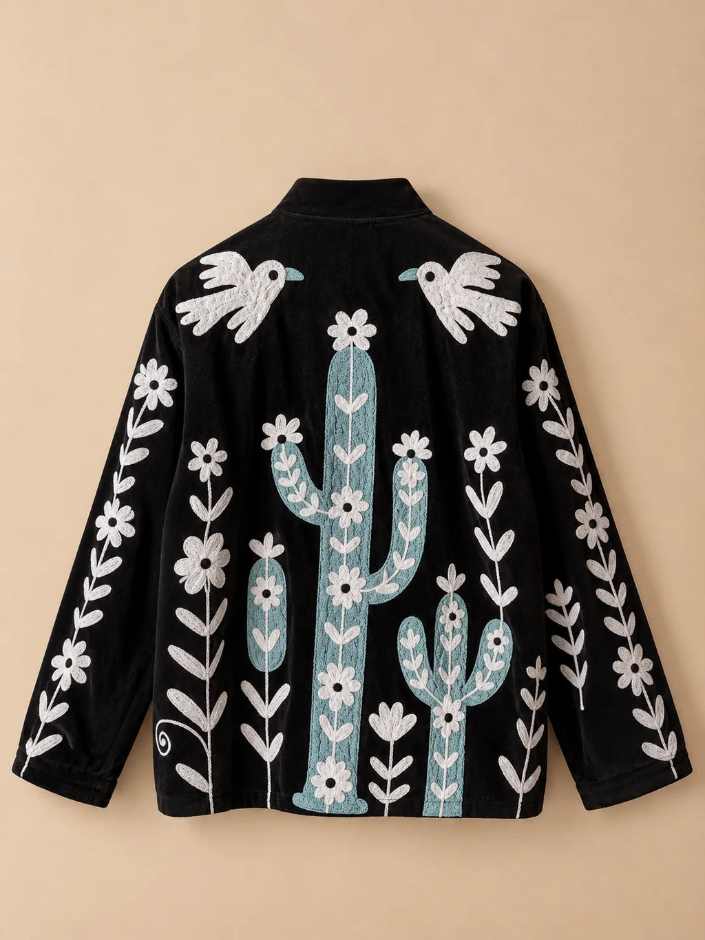 Suzani Velvet Jacket - Desert Dove (Back)