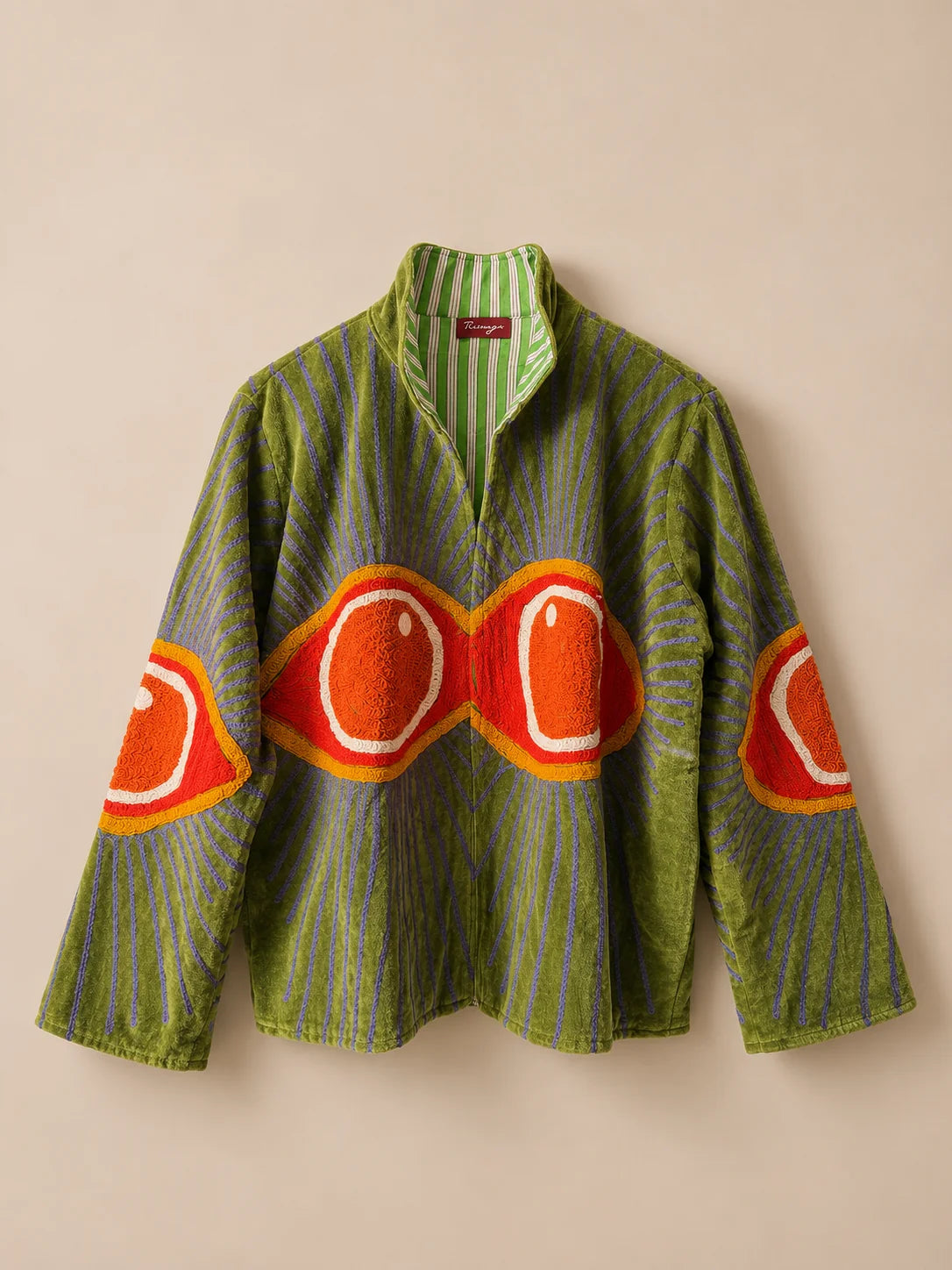 Suzani Velvet Jacket - Marigold Eye (Front)