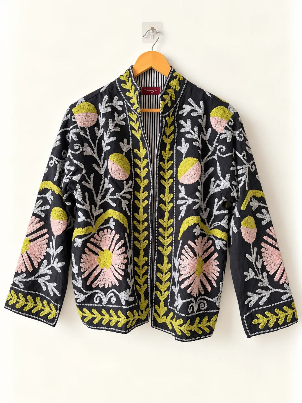 Suzani Canvas Jacket - Midnight Fern (Front)