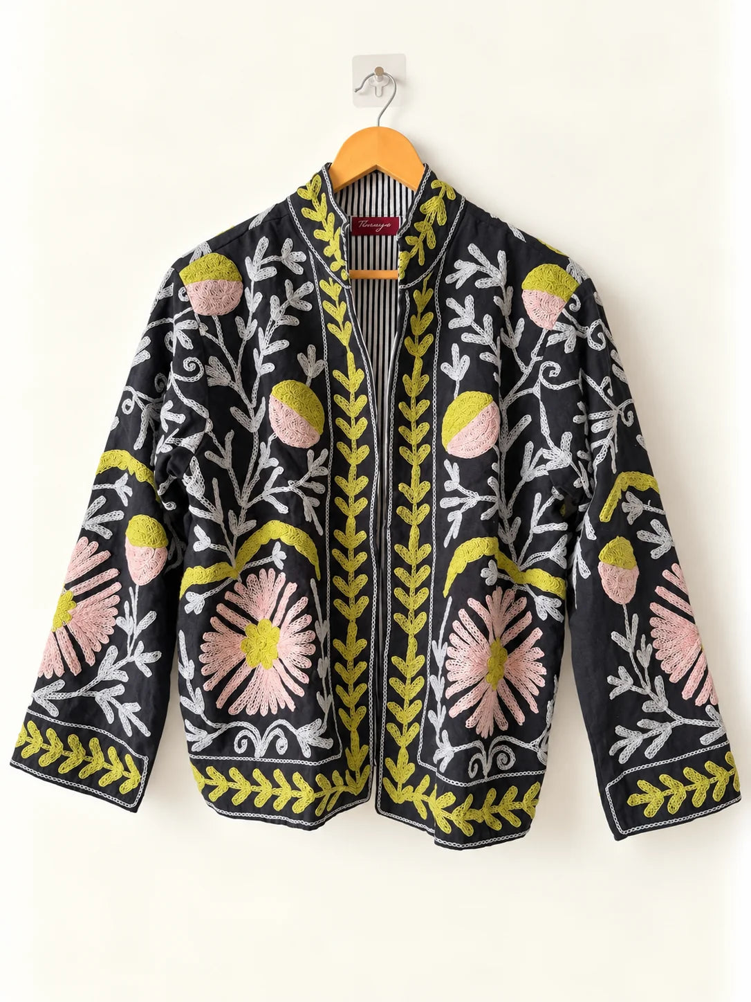 Suzani Canvas Jacket - Midnight Fern (Front)