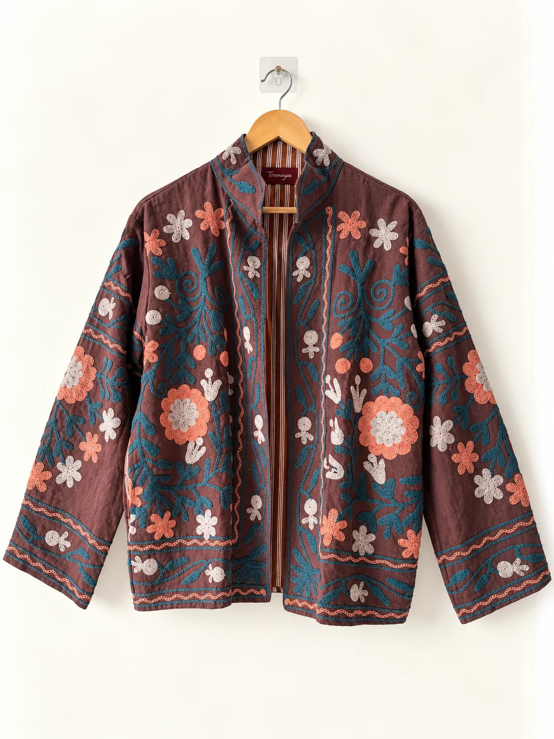 Suzani Canvas Jacket - Plum Orchard (Front)