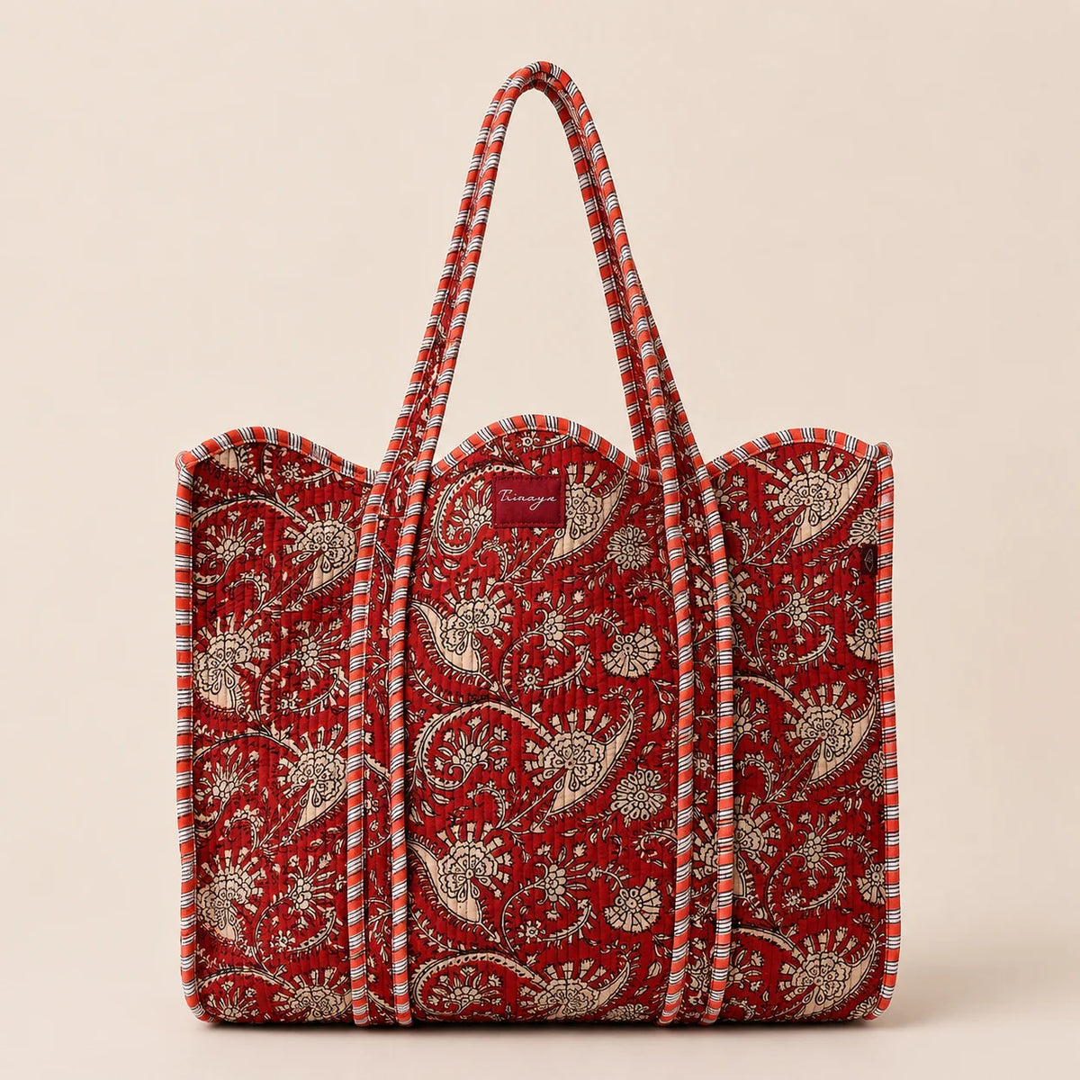 Carryall Tote - Red Flowervine