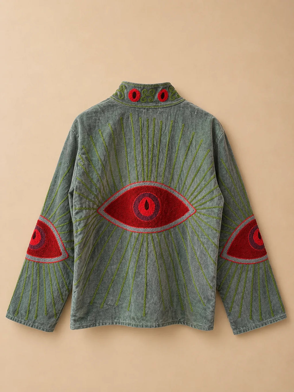 Suzani Velvet Jacket - Sage Sentinel (Back - Sold Out)