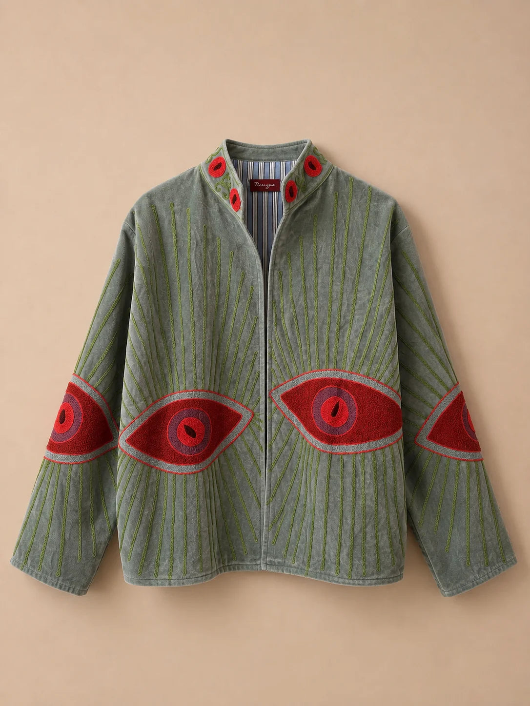 Suzani Velvet Jacket - Sage Sentinel (Front - Sold Out)