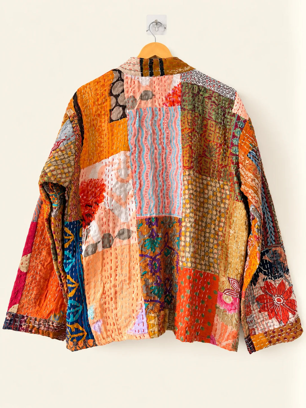 Silk Kantha Jacket - Sunset Weave (Back)