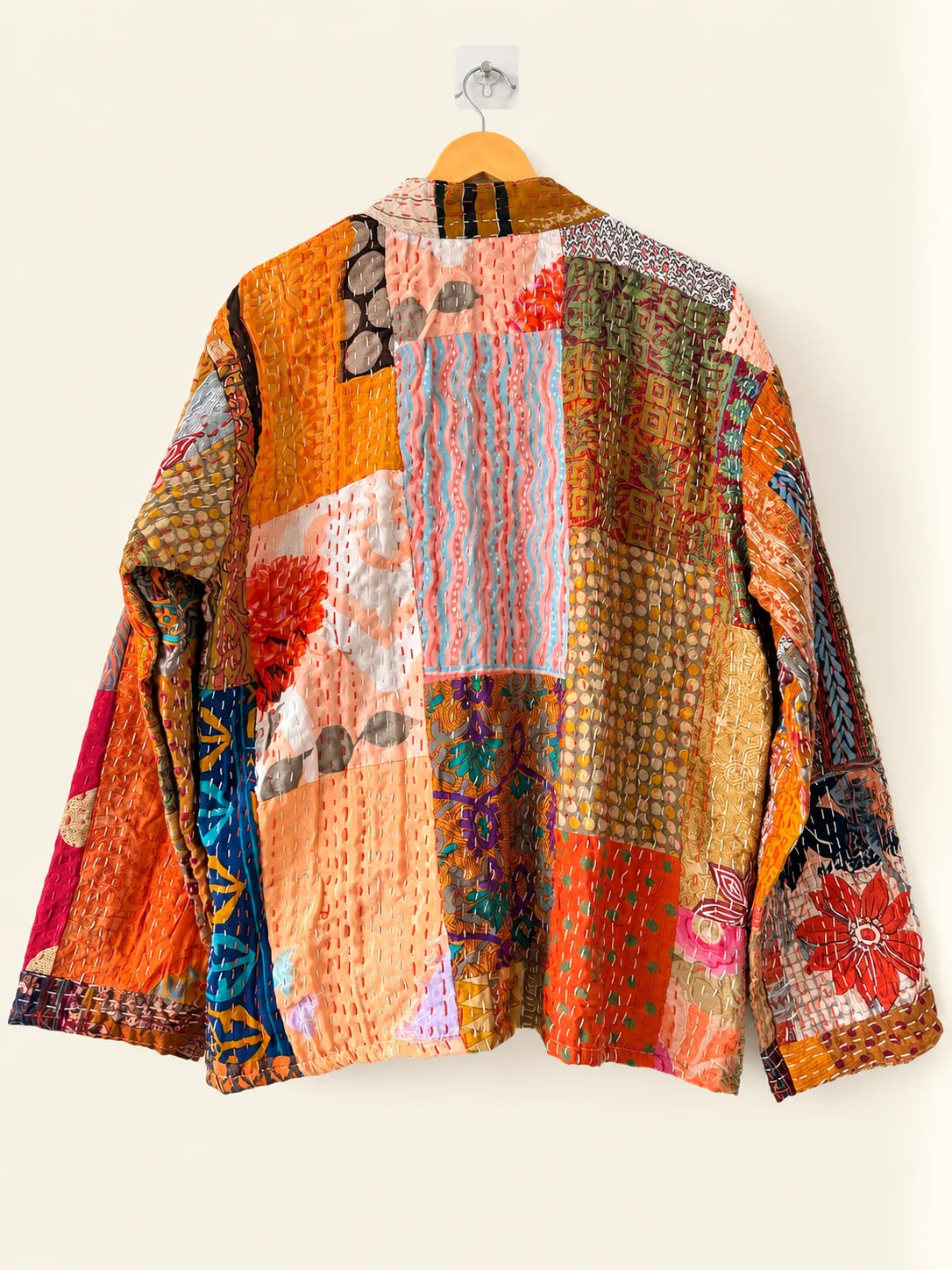 Silk Kantha Jacket - Sunset Weave (Back)