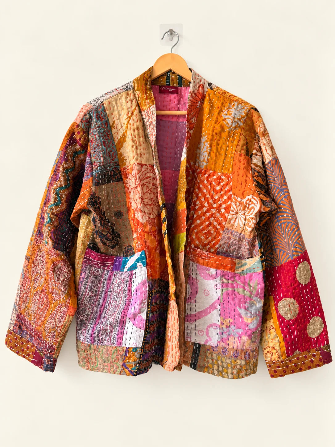 Silk Kantha Jacket - Sunset Weave (Front)