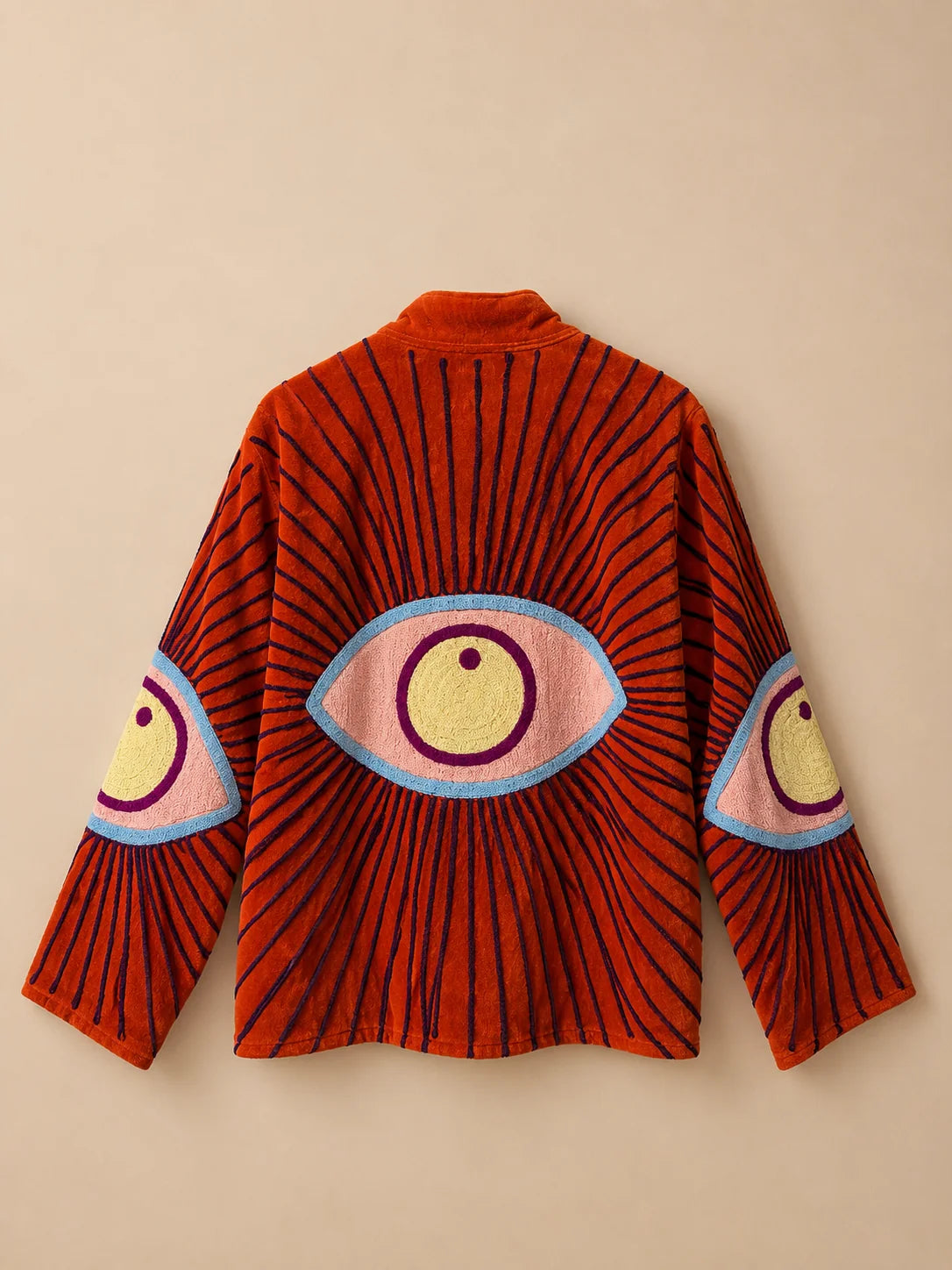 Suzani Velvet Jacket - Terracotta Gaze (Back)