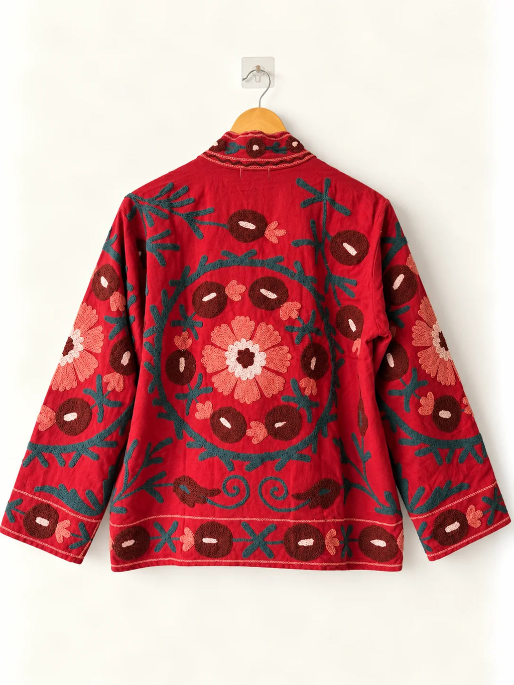 Suzani Canvas Jacket - Tomato Rust (Back)