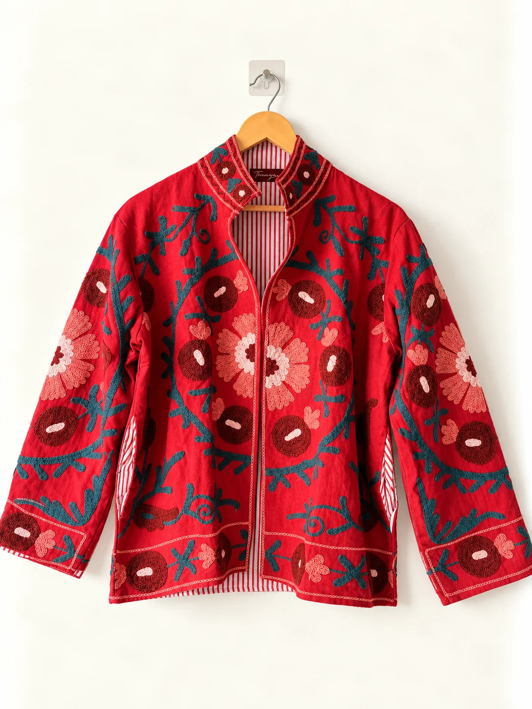 Suzani Canvas Jacket - Tomato Rust (Front)